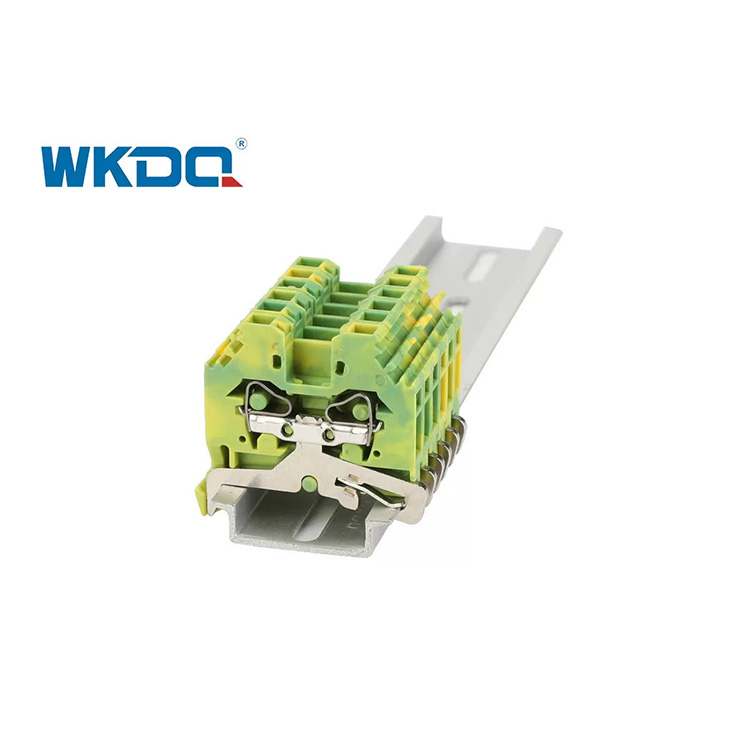 281-107 Universal elektr bahor turi terminal bloki ulagichi 4 mm standart tebranishlarga chidamli yashil rang