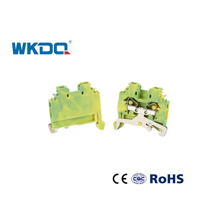 281-107 Universal elektr bahor turi terminal bloki ulagichi 4 mm standart tebranishlarga chidamli yashil rang