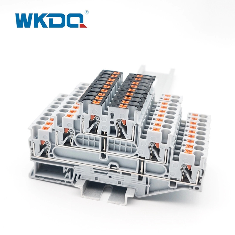 DIN Rail NS 35 Push In Connection Terminal bloklari O'zaro ulanish turi