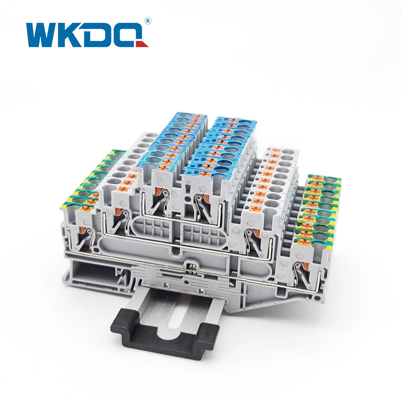 PE oyoqli ko'p darajali terminal blokiga Din Rail surish